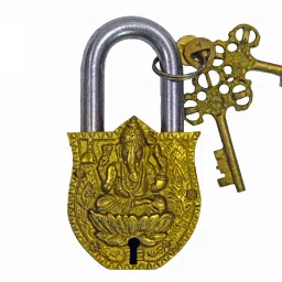 brass ganesha lock Lock-27