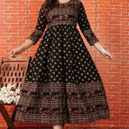 Printed Pure Silk Stitched Anarkali Gown-image-85
