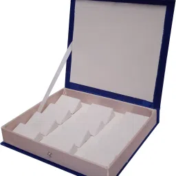 Blue Earring Box (8:7 inch) Earring Holders Box (12 set of Earring Holder) Earring Jewellery Box, Has 12 Earring Holders, Perfect Gift for Your Loved One`s Vanity Box-16