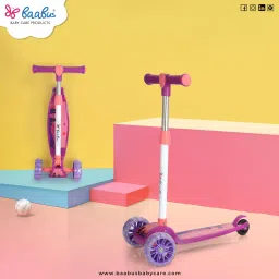 3 Wheel Kick Scooter,Foldable with LED Wheels,Adjustable Height-image-1