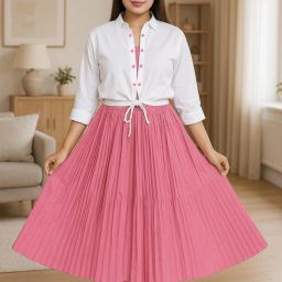 Women A-line Pink Ankle Length Dress-image-19