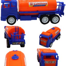 Medium size friction powered plastic OIL tanker truck toy-5