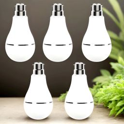 Charging Bulb 9W LED 1200mAh battery 4 hrs emergency light Pack of 5 bulbKM216 4 hrs Bulb Emergency Light-image-72
