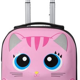 polo class Small Cabin Suitcase (18 inch) 4 Wheels - cute kitty Hard-Sided Polycarbonate Kids Trolley Bag -18 Inches- Pink - Pink-picture-6