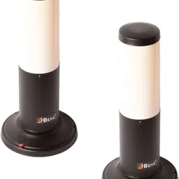 bene Benjamin Bollard 32 cm (Milky, Black, Pack of 2) Post Light Outdoor Lamp-picture-16