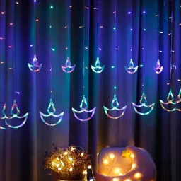 sinoman 4 Mtrs 12 Diya 138 Led Multicolor Corded Electric String Light-picture-7