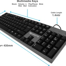 AMKETTE USB Wired Multimedia Keyboard & Mouse Combo Set image 2