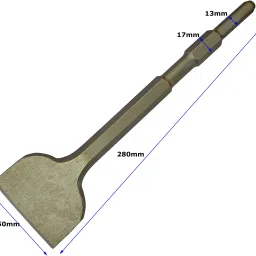 inditrust 17x280x50 mm SDS Max Shank Flat Spade Pointed Chisel for Demolition hammer Concrete Breaker bit Tile Chipping/Wall Slotting/Scraping Masonry Hammer Drill image 2