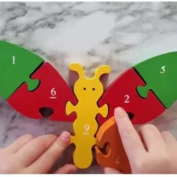 knk infotain Wooden Shaped Coloured Butterfly Puzzle with 26 Alphabets(A-Z) Numbers (1-26) image 4