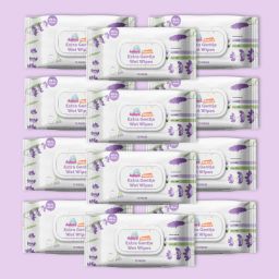 Baby Lavender Wet Wipes 99 % Pure Water Wet Wipes-Tested-FDA Approved-Pack of 12-image-41