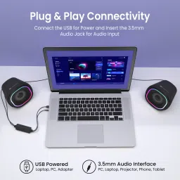 Portronics Intune 5 12W USB Powered Portable Speaker With LED Light Control/Volume Control 12 W Laptop/Desktop Speaker image 5