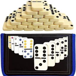 28 Piece Double Six Dot Set Toy in Zipper Bag Case Intelligent & Educational Domino Game for Kids-20