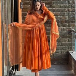 Embroidered Anarkali Kurta, Bottom & Dupatta Set-picture-25