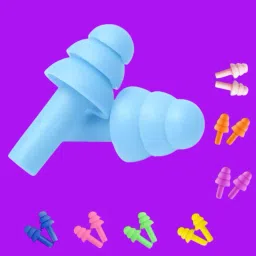 4 Pairs Ear Plugs Soft Silica Gel Noise Reduction-Random Color (Multicolor)-2A Ear Plug-image-83
