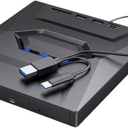 ruhza US-B 3.0 USB C External 3D Blu-ray Writer BD-RE BD Burner Drive CD DVD Burner with SD Card Reader and US_B 3.0+2.0+Type-C Input Ports for Laptop PC Windows 11/10/8/7, Linux, Mac OS image 2