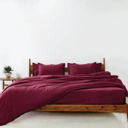 sleeping owls Maroon 100% Cotton 400 Heavy Winter Double Bed Comforter-picture-4