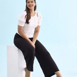 go colors Women Relaxed Black Viscose Rayon Trousers-picture-32