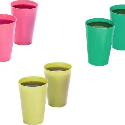 (Pack of 24) ABS / BPA Free - Multi-Color Plastic Glasses for Water/Juice Glasses, 300 ML (Pack of 24) Glass Set Water/Juice Glass-image-83