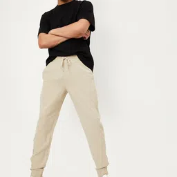 max Men Solid Beige Track Pants-picture-35