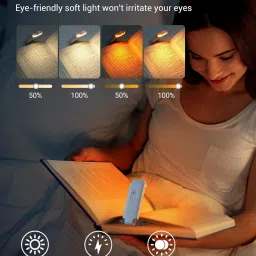 vr bright lite Book Reading Light,Brightness Adjustable, Rechargeable, Portable Book Light_M19 Study Lamp image 2