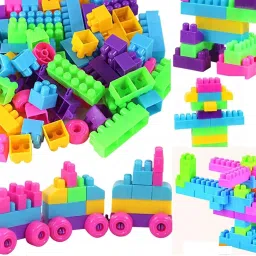 arizon DIY Building Block Set With 125+ Pcs for Kids Multicolor image 3