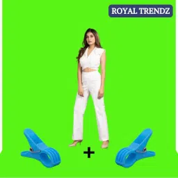 royal trendz 4x8ft Green Screen Background Premium Quality Backdrop Photos Videos + 2 Clamps Reflector-image-5