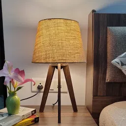 Tripod Table Lamp in Dark Wood Finish Table Lamp-21
