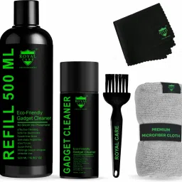 ROYAL CARE PROFFESSIONAL Gadget Cleaner Spray(500ml+100ml)+2Pcs Microfiber Cloths+1Pcs Cleaning Brush for Computers, Gaming, Laptops, Mobiles-10