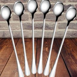 Soda long spoon set 6 Stainless Steel Coffee Spoon, Tea Spoon, Sugar Spoon, Ice-cream Spoon, Ice Tea Spoon Set-image-50