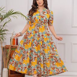 Women Gown Orange Maxi/Full Length Dress-image-46