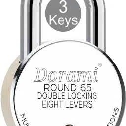 Round 65mm Lock | Hardened Shackle | Dual Locking | 8 Levers (Pack of 1) Padlock-image-71