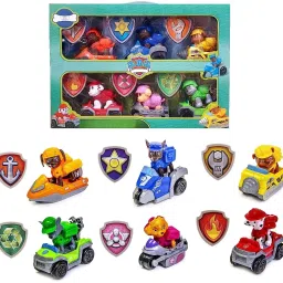 Pup Buddies Dogs Racer Pups Rescue Team Figure Set of 6 Pieces with Vehicles-28