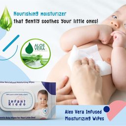 Paraben Free Infused Moisturizing Baby Wipes with vitamins"E"& Alovera Pack of 5-image-44