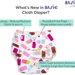 superbottoms BASIC 2 Cloth Diapers Washable & Reusable for 3M-3Y (2 Shells + 2 Inserts) image 2