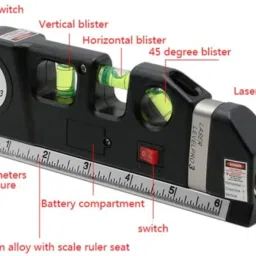 balrama FIXIT Laser Level PRO3 Laser Line 8 feet Measure Tape Ruler Spirit Level LDM Height Gauge image 3