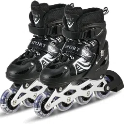 Flashing Wheel inLine Skates with Size Adjustable with LED Flash Lights(1pair)-4