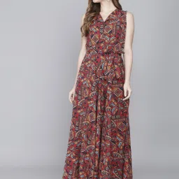 Printed Crepe Stitched Anarkali Gown-image-28
