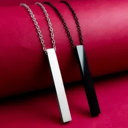 Rhodium Plated Stainless Steel Necklace Set-image-2