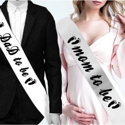 Printed Mom to be and dad to be for baby shower Decoration Airwalker-28