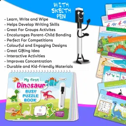 go woo My First Dinosaur Busy Puzzle Book : Splash and Tear proof - Kids Activity Book image 4