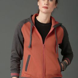 roadster Women Full Sleeve Color Block Hooded Sweatshirt-picture-12