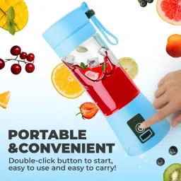 praaj Portable USB Rechargable juicer mixer blender with 6 sharp blades 40 W Juicer Mixer Grinder image 4