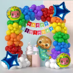 Cocomelon Theme Birthday Decoration Kit for Kids - Multicolor Balloon and Banner-image-96