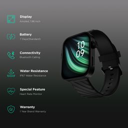 noise ColorFit Caliber 3 Plus Smartwatch with Bluetooth Calling (49.7mm AMOLED Display, IP67 Water Resistant, Jet Black Strap) image 2