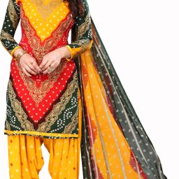 Unstitched Crepe Kurta & Patiyala Material Printed-image-80