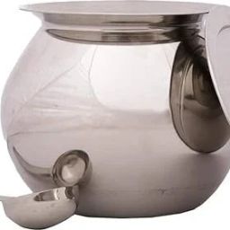 Stainless Steel Pongal Pot/Gundu/Handi 4 litres with Lid and Spoon Handi 4 L with Lid-10