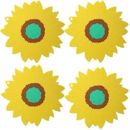 Sunflower Shape Anti-Skid Heat Resistant Tableware Mat/Coaster 19 Cm, Yellow Trivet-30