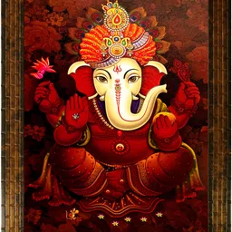 indianara LORD GANESHA (2236) WITHOUT GLASS Digital Reprint 13 inch x 10.2 inch Painting-picture-10