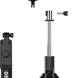 DEKOQ Selfie Stick Tripod, Extendable 3 in 1 Stainless Steel Bluetooth Selfie Stick with Wireless Remote, Selfie Stick for Mobile Phone/GoPro/Camera, Portable Bluetooth Selfie Stick with Wireless Remote Access and Extendable Tripod Stand for Mobile Bluetooth Selfie Stick| Bluetooth Selfie Stick| Bluetooth Extendable Selfie Stick with Wireless Remote for Making TikTok, Vlog Videos And Tripod Stand Selfie Stick For Mobile And All Smart Phones Tripod Bluetooth Selfie Stick Bluetooth Selfie Stick image 4