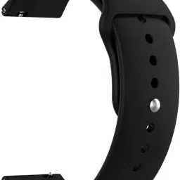 TRENDINGVIEW 22MM Soft Silicone black Straps with Double Loop. 22 mm Silicone Watch Strap-43